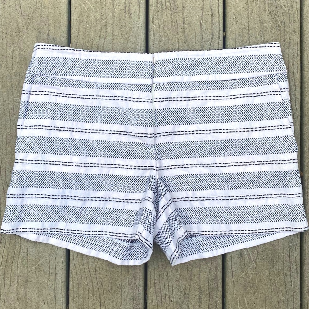 LOFT White and Navy Striped Women’s Shorts